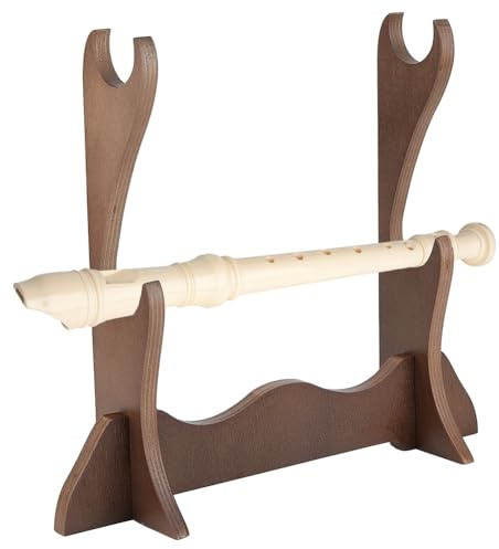 SUPERFINDINGS 2 Stöckiges Desktop Flötenständer Schwertständer Flöten-Organizer Scheiden-Aufbewahrungsregal Katana Ständer für Wakizashi Tanto Querflöten und Musikinstrumente 28x7.2x24.2cm (Kamel)