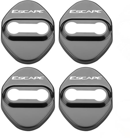 SDUEYZS 4PCS Stainless Steel Car Door Lock Cover Protector Anti-Corrosion Waterproof Rustproof Protective Decoration Accessories for Ford Escape,Black-A