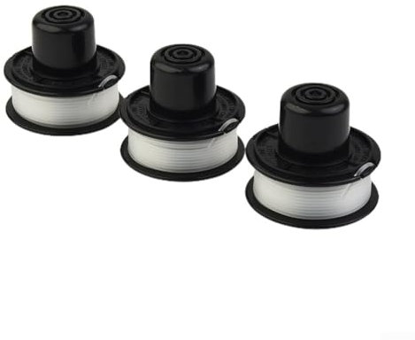 Lot de 3 têtes de rechange pour bobine et ligne de débroussailleuse Black&Decker A6226 GL250 GL310 GL360, longueur 6 m