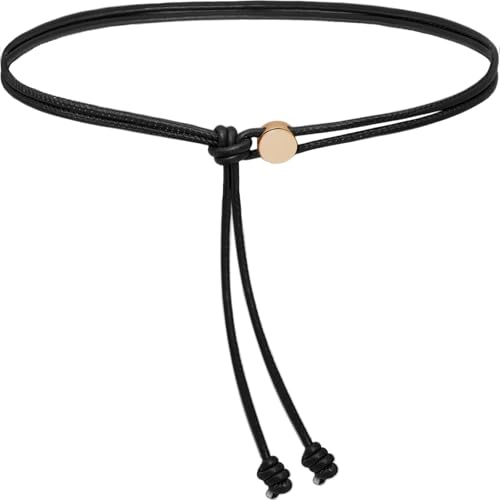 Buywis Women Skinny Belts Thin PU Leather Knotted Rope Belt for Dresses | Leather Wrap Belt, Tie Waist Belts, Fit Waist 28-40
