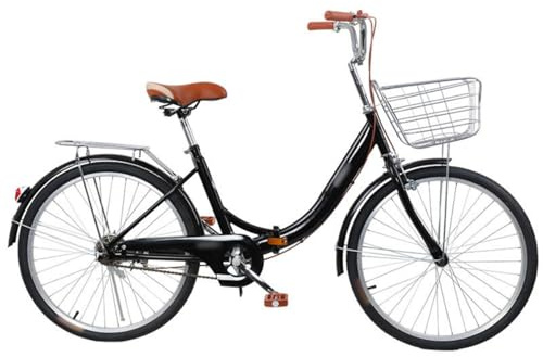 20 24 Zoll Damen-Klapprad, Faltrad Mit Rahmen Aus Kohlenstoffstahl, Tiefeinsteigerfahrrad Für Frauen Und Erwachsene Mit Luftreifen B,24 inch