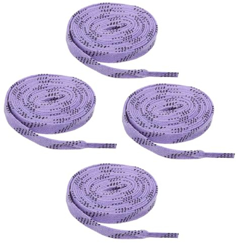 Alasum Lacets Cirés pour Patins de Hockey 2 Paires, Lacets Plats Résistants à l'usure, Couleur Violette, Compatibles Patins à Glace et Rollers, Accessoires Sportifs pour Hockey sur Glace