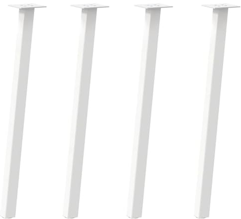 Tomostar Lot de 4 Pieds de Table Métal, Pieds Support de Table à Manger Bureau Pied de Meuble 4 pcs Blanc 72 cm Acier