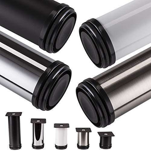 SET de 4 x SO-TECH® Pied de Meuble JIMMY Chrome Ø 50 mm/Hauteur: 60 mm Pied pour Armoire