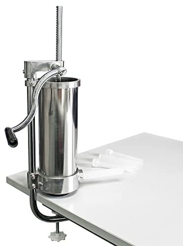 Wiltec Wurstfüller Wurstfüllmaschine mit 3,5L Fassungsvermögen für Wurstbrät Wurstmaschine zum Bratwurst selber machen