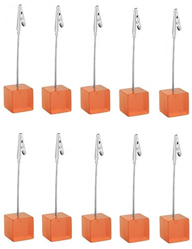 sin4sey 10er Set Memoclip Sitzkartenhalter Postkartenhalter Fotohalter Tischkartenhalter Namenshalter (orange)