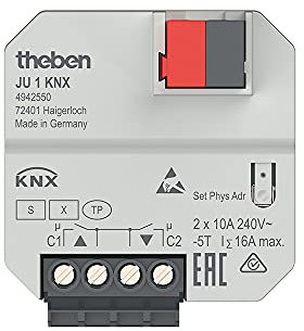 Theben 4942550 JU 1 KNX - UP-Jalousieaktor, 1 Kanal, Rolladen-, Sonnenschutz-, Sichtschutz-Aktor, Unterputzmontage