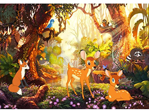 Runa Art Fototapete Kinderzimmer Waldtiere 352 x 250 cm Vlies Tapeten XXL Moderne Wandtapete Babyzimmer Braun Orange Grün 9449011c