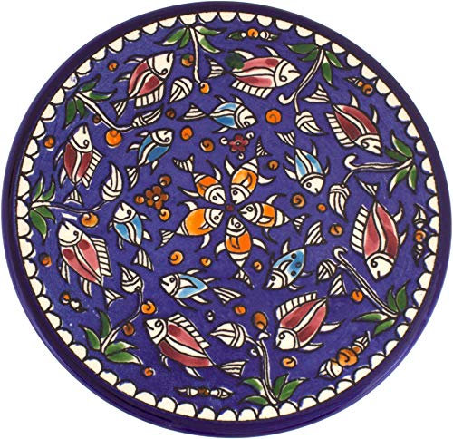 Armenian Ceramic Decorated Plate, Small Fish Design, 27 Centimetres