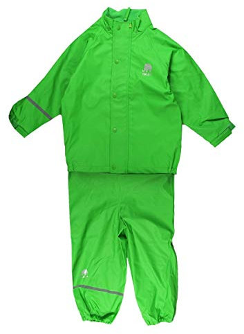 CeLaVi Zweiteiliger Regenanzug in Vielen Farben Giacca Impermeabile, Verde (Ponderosa Pine 923), 122 (Taglia Unica: 120) Bambino