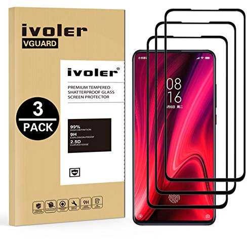 VGUARD [3 Piezas] Protector de Pantalla para Xiaomi Mi 9T / Xiaomi Mi 9T Pro, [Cobertura Completa] Cristal Vidrio Templado Premium, [Dureza 9H] [Anti-Arañazos] [Sin Burbujas]