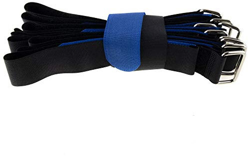 10x Klett-Kabelbinder 600x38 schwarz-blau Flausch/Klett gleichseitig Klettbinder