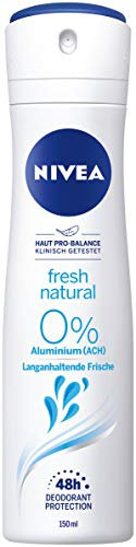 Nivea Deo Spray Fresh Natural (150ml), Deo ohne Aluminium (ACH) mit dezent frischem Duft, Deodorant mit 48h Schutz pflegt die Haut