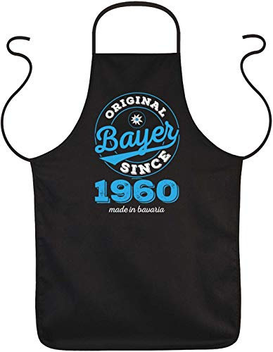 Mega-Shirt Geschenk zum 61. Geburtstag Schürze Original Bayer Since 1961 Made in Bavaria zum 61 Geburtstag Küchenschürze 61 jähriger Geschenk für Opa für Oma