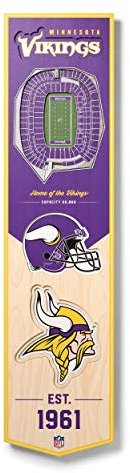 YouTheFan NFL Minnesota Vikings US Bank Stadion 3D Stadion Banner 8x323D Stadion Banner – 20,3 x 81,3 cm, Team Farben, 20,3 x 81,3 cm