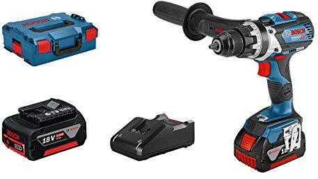 Bosch Professional 18V System Akku Bohrschrauber GSR 18V-110 C (max. Drehmoment: 110 Nm, max. Schrauben-Ø: 12 mm, inkl. 2x 5.0Ah Akku, Schnellladegerät GAL 18V-40, L-BOXX)