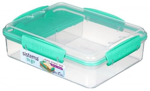 Sistema 6er Pack Lunchbox/Lunch Snack Attack Duo To Go, 975ml - Farben: Mint/Blau