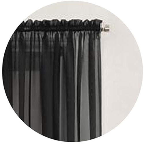 Megachest Woven Voile Slot Top Curtain 2 Panels (black, 78 wideX81 drop(W200cmXH206cm))