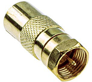 kenable RF Female Socket to F Type Screw Male Plug Adapter Converter GOLD