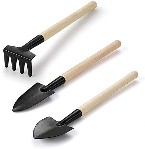 CHICAN Succulent Plants Tools, Mini Garden Hand Transplanting Gardening Tools Set, Miniature Planting Indoor Plastic Transplanting Bonsai, Miniature Succulent Plants Flower Gardening Kit (3 pieces)