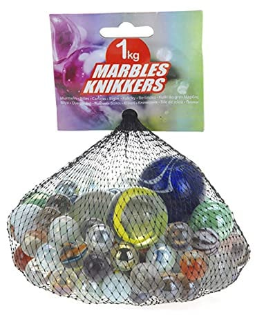 MIK funshopping Bunte Glasmurmeln Murmeln Murmelspiel Glas-Deko Pflanzendekoration (Mehrfarbig, 15-35 mm - 150 Stück - 1000g)
