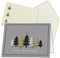 100x Weihnachtskarten-Set DIN A6 in Grau mit Weihnachtsbäumen in Scratch-Optik - Faltkarten mit Umschlägen DIN C6 Creme mit goldenen Motiven - Weihnachtsgrüße für Firmen und Privat