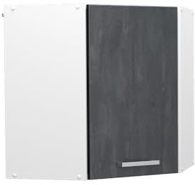 Vicco Eckhängeschrank R-Line, Küchen-Eckschrank, Schwarz Beton, 57 cm