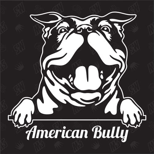 speedwerk-motorwear American Bully Version 3 - Sticker, Aufkleber, Hundeaufkleber, Autoaufkleber, Hund, Auto, Hunderassen, Mischling, Mix, Tiere, Haustier (AUCH MIT Wunschname MÖGLICH)