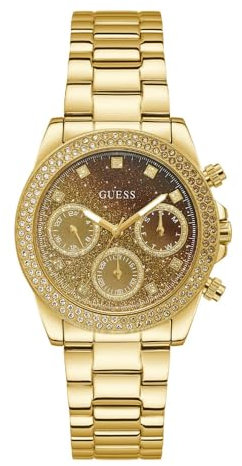 GUESS Femmes Analogique-Numérique Quartz Montre avec Bracelet en Acier Inoxydable