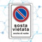 Nitek cartello sosta vietata anche di notte in pvc 30cm x 20cm – Cartello autoadesivo| Sign, Schild | Impermeabili Lavabili, proprietà private, garage, cancelli