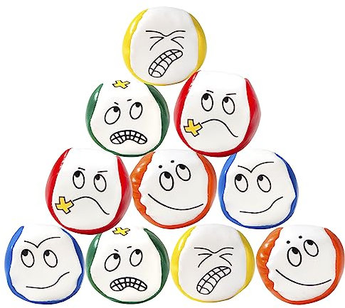 Balles de Jonglage pour Débutants, 10Pcs Kit de Balle de Jongle en Cuir PU, Jongler Ballon de Cirque Jouet de Plein Air pour Garçons Filles Enfants Adultes, 5 x 5cm