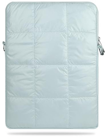 ZOENHWA 15 16 Inch Laptop Sleeve, Lightweight Padded,Cute Quilted Puffer Laptop Sleeve for Women, Compatible for MacBook Pro 16/ Computer 15.6 HP/15''-16'' Dell Lenovo HP ASUS Acer Surface PC-blue