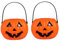 PACKOVE 2 Pièces Seau de citrouille d'Halloween petits seaux d'halloween contenants de bonbons dhalloween décoration lampe d'Halloween lanterne citrouille Des bonbons décorer bougie