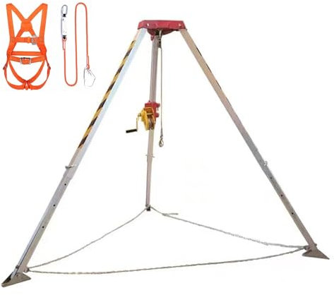Rettungsstativ Schacht-Rettungsstativ, Aluminium 1800lbs Winde Beengten Raum Tripod Kit Mit 10/15/20/30 M Absturzsicherung, Hebe- Und Rettungsausrüstung Für Brunnen, Abwassertunnel ( Size : With 10m F