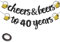 ENLACE 40. Geburtstag Girlande Banner,Deko 40 Geburtstag Frauen Männer,Schwarz Gold Banner,Happy Birthday Girlande 40 Jahre,Cheers to 40 Years Geburtstagsdeko