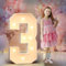 3FT Light Up Numbers Birthday Decorations for Women Men: Big Cardboard Number 3 for 3rd 13rd Wedding Anniversary Party Decor Baby Shower Large Marquee Numbers Birthday Balloons Arch Kit Mosaic Pre-cut