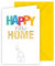 KE - Glückwunschkarte zum Umzug, Einzug, Richtfest, inkl. Umschlag, DIN B6 Format, Umzugsgrüße für neues Heim, gelb, Motiv: kleines gezeichnetes Haus - Happy Home