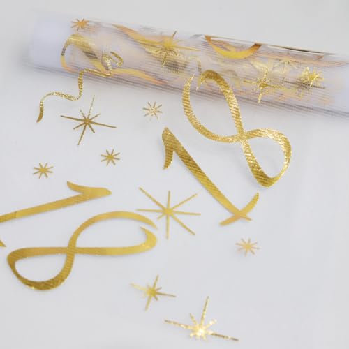 Yontree 18 Jahre Geburtstag Deko Tischdeko Geburtstag Tischläufer für Mann und Frau (28 cm x 10 m) Zuschneidbar