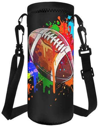 COEQINE Rugby Water Bottle Carrier With Shoulder Strap For Boys Little Boys Lightweight Washable Kids Boys Water Bottle School Bag for Boys Protector Water Bottle Adjustable Water Bottle Bag