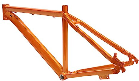 26-Zoll Aluminiumlegierung Fahrradrahmen Fahrrad Rahmensatz Disc Fahrradrahmen Frame Interne Führung Mountainbike Rahmen Für Mountainbikes mit 26-Laufrädern (Orange)