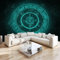 Vlies Fototapete Runen Leuchtende Kreise - Foto Tapete Schlafzimmer Wohnzimmer Moderne Vliestapete 200 x 140 cm Wandtapete Motivtapeten Bildtapete 3D Effekt Wand Dekoration