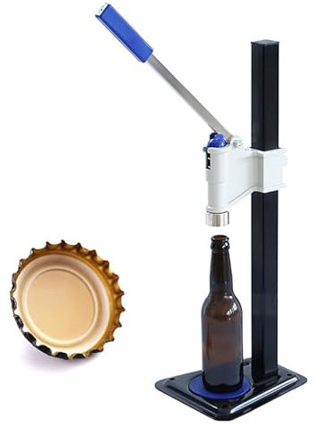 ERICAT Machine De Capsulage De Bière, Capsuleuse De Bouteilles Manuelle avec Base Antidérapante, Hauteur De Tête De Capsulage Réglable Et Capsulage À Haute Efficacité, pour Bière Brassée Maison