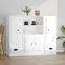 Highboards 3 STK. Hochglanz-Weiß Holzwerkstoff,Elegantes HochglanzWeißes Sideboard für geräumigen Stauraum im Wohnzimmer Schränke