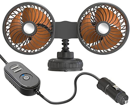 GOLOVENLD Ventilateur USB à ventouse réglable pour tableau de bord, bureau à domicile