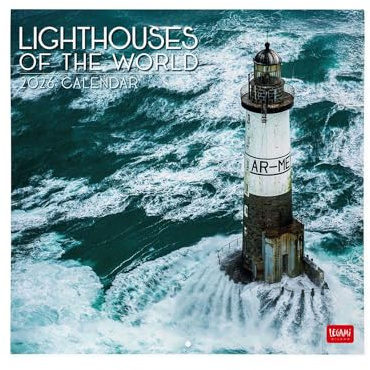 Legami - 2026 Wall Calendar, Lighthouses Large Wall Calendar, 12 Months and Year Planner, in 6 Languages, Space for Notes, Zodiac Signs, International Holidays, 30 x 29 cm