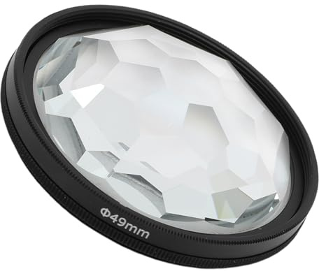 Filtro de Lente de Prisma de Caleidoscopio, Filtro de Efectos de Vidrio de Cristal de Prisma de Fotografía, Múltiples Sujetos de Refracción para DSLR, sin Espejo, Cámaras de (49 mm)