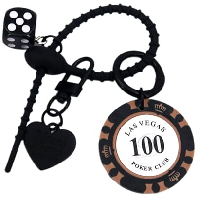 Porte-clés dés de jeton de poker,pendentif d'étiquette de bagage de dés,Nouveauté Poker Chip Dice Porte-clés Charme | Pendentif porte-clés Portable, breloque de sac à bijoux pour sacs,