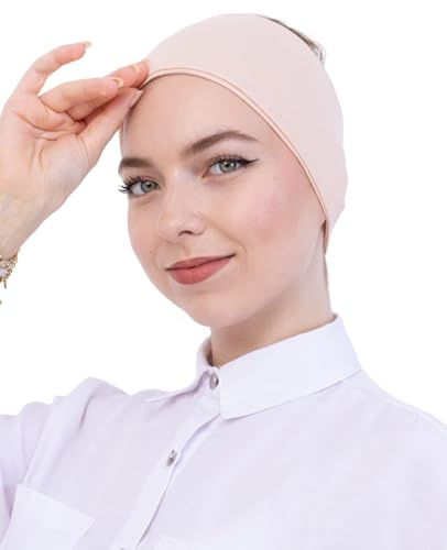 Prien Damen Hijab Mütze Baumwolle, Dehnbar Unterkopftuch Schal, Vorgefertigtes Inneres Kopftuch, Muslim Kleider Frauen, Rutschfestes Stirnband für Alltag, Sport