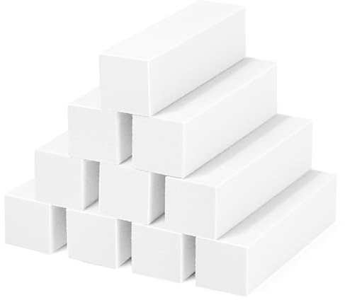AOOSA 10PCS Bloque Pulidor Uñas, Bloque Profesional para Pulir y Pulir Uñas | para Decoración De Uñas En Casa y Decoración De Uñas DIY (Blanco)