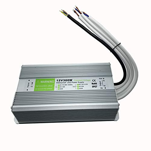 YXHL Transformateur Electrique 300 Watt, Ac230 Convertisseur étanche IP67 Conducteur Pour éclairage Interieur, LED ruban, Modules LED et Multi-usage éclairages Exterieur